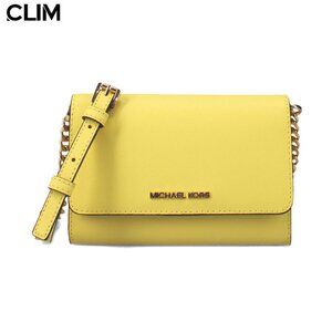 NWT Michael Kors Sunshine Saffiano Leather Jet Set Travel Phone Crossbody w/ COA